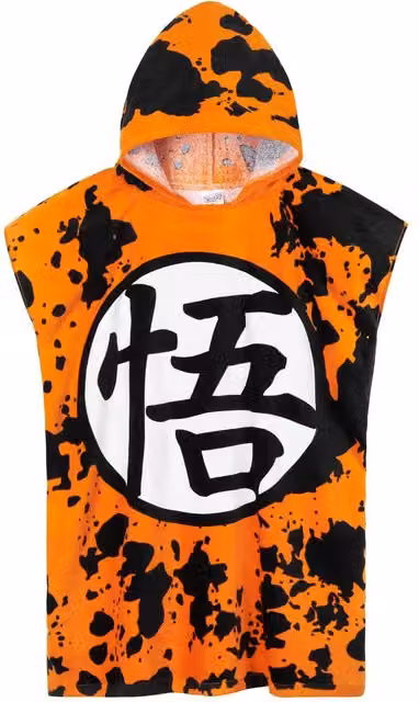 Get Trend Dragon Ball Z Hooded Cotton Bath Towel Poncho for Kids and Teens, Orange – 7