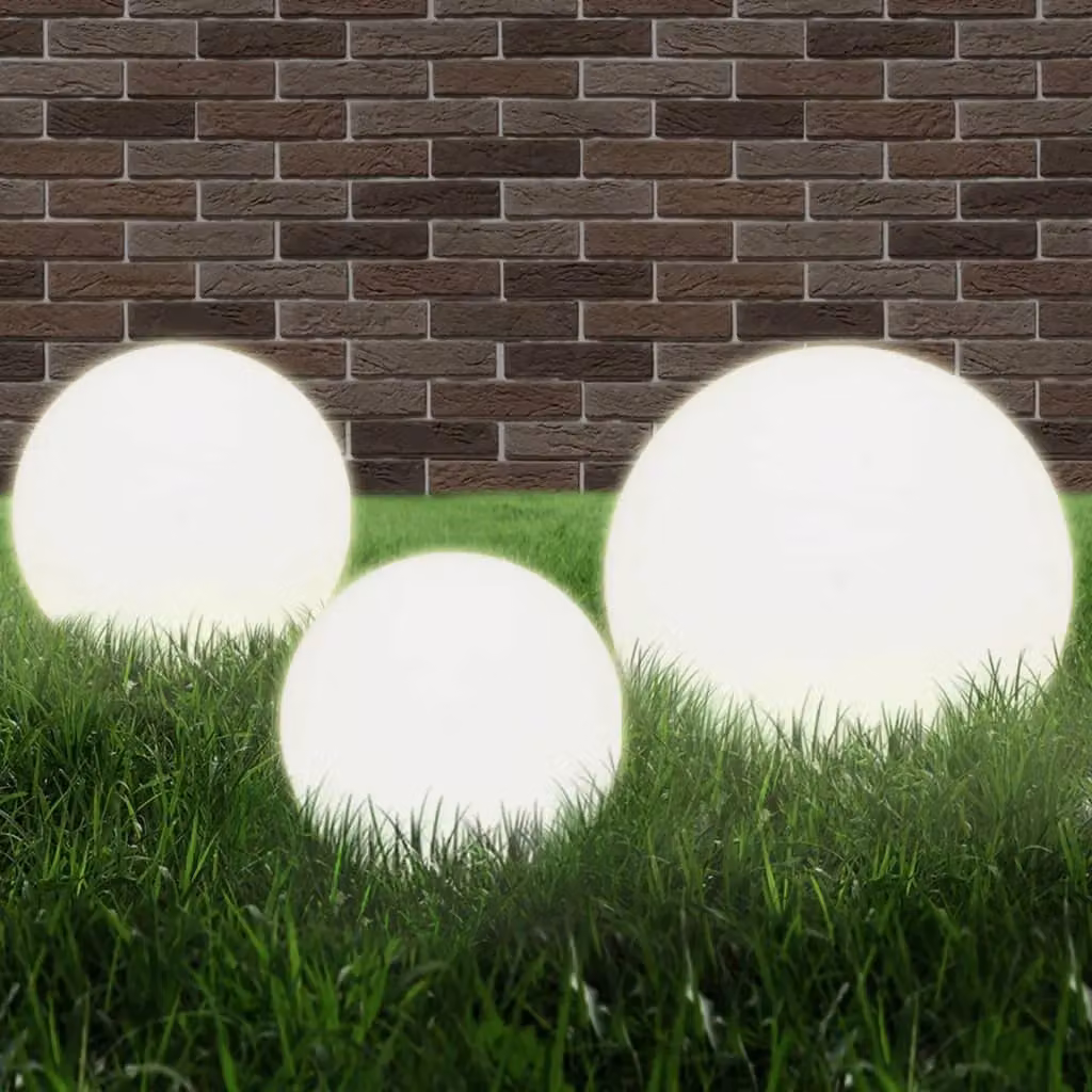 Berkfield Home 6 Piece LED Spherical Bowl Lamp Set in White – 2