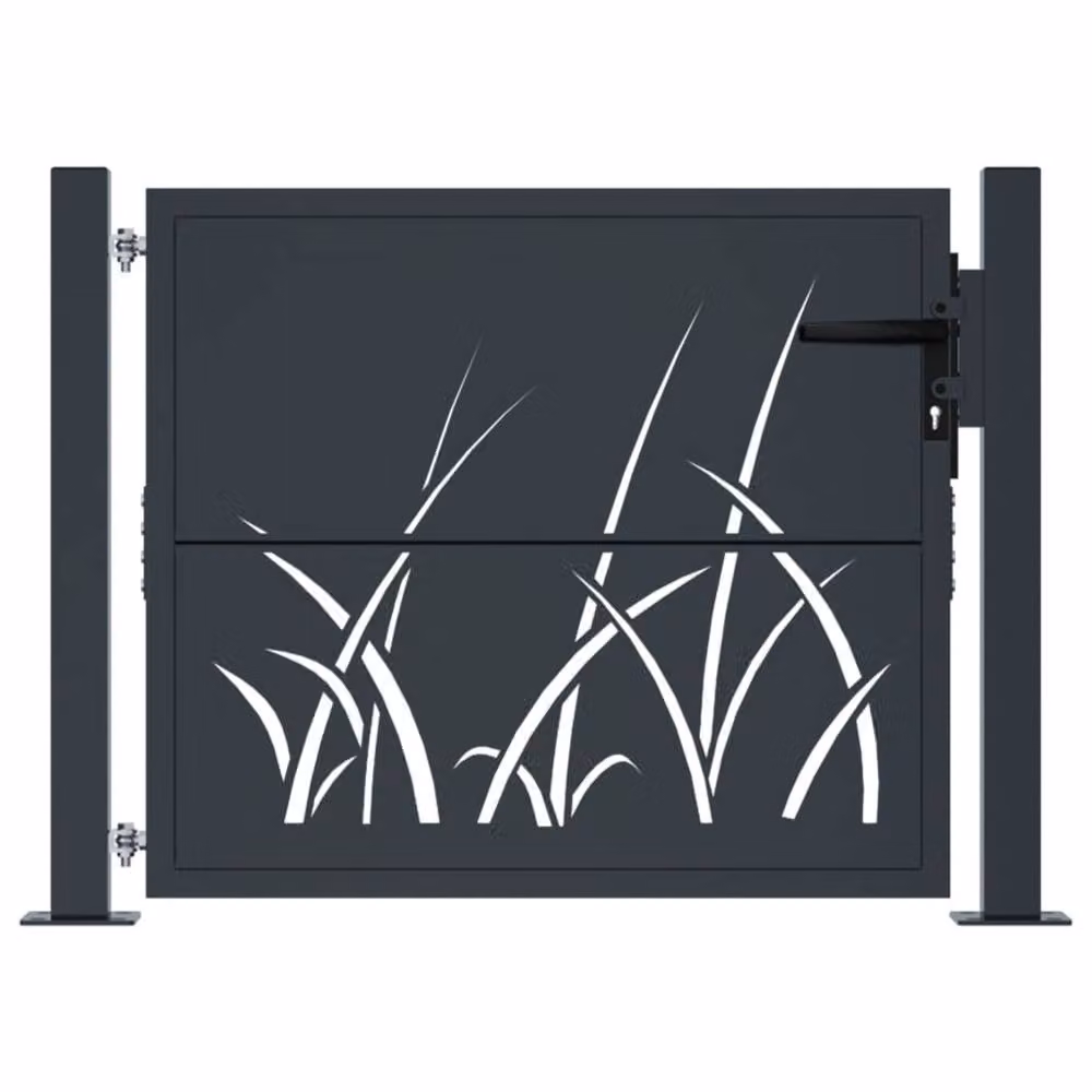 Berkfield Home Steel Garden Gate in Anthracite, W: 80 cm, H: 105 cm – 3