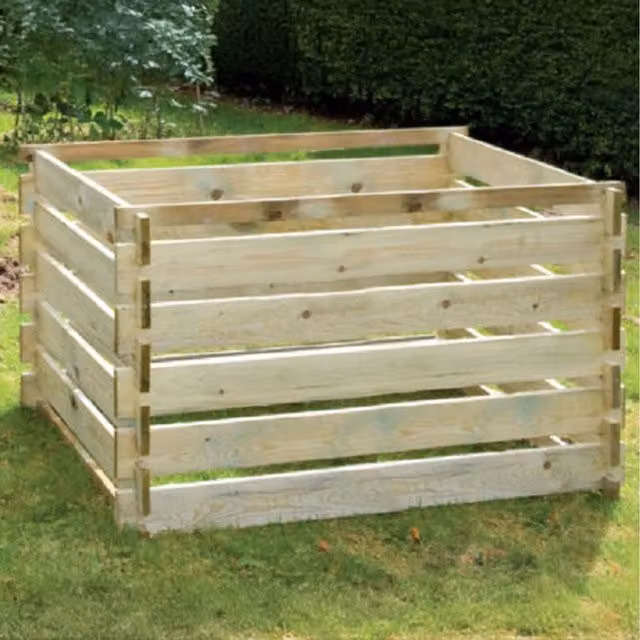 Primrose Extra Large Wooden Compost Bin in Brown, Yellow and Beige