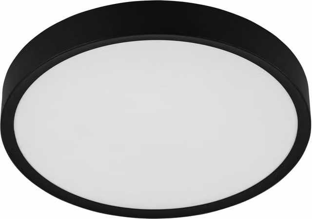 Loops Flush Ceiling Light with LED Bulb, Black and White Plastic and Metal Design