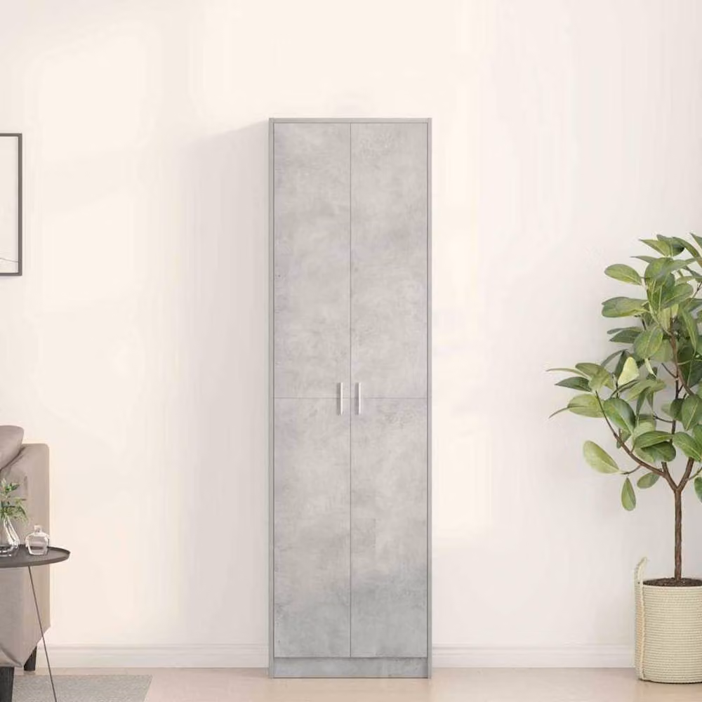 Berkfield Home Modern Wardrobe in Concrete Grey, W/D/H: 55 x 25 x 189 cm – 2