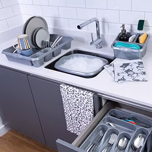 Wham Casa 4 Piece Plastic Kitchen Set in Silver – 1