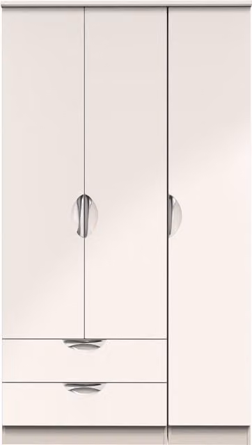 2 U Holborn Ready Assembled Triple Wardrobe with 2 Drawers in Taupe