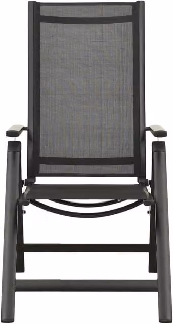 Berkfield Home Set of 2 Black Folding Garden Chairs with Aluminium Frame and Textilene Fabric