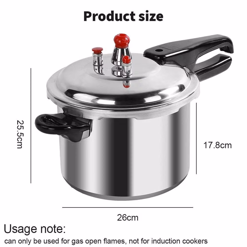 SPETLEK 9 Litre Dual Handle Aluminium Pressure Cooker in Silver – 3