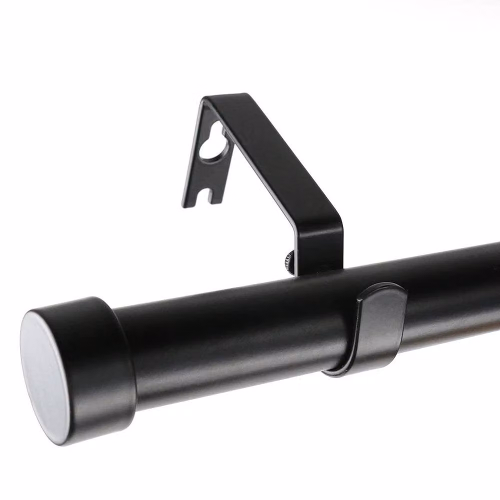 KORVIXA Extendable Curtain Poles with End Finials, Black – 2