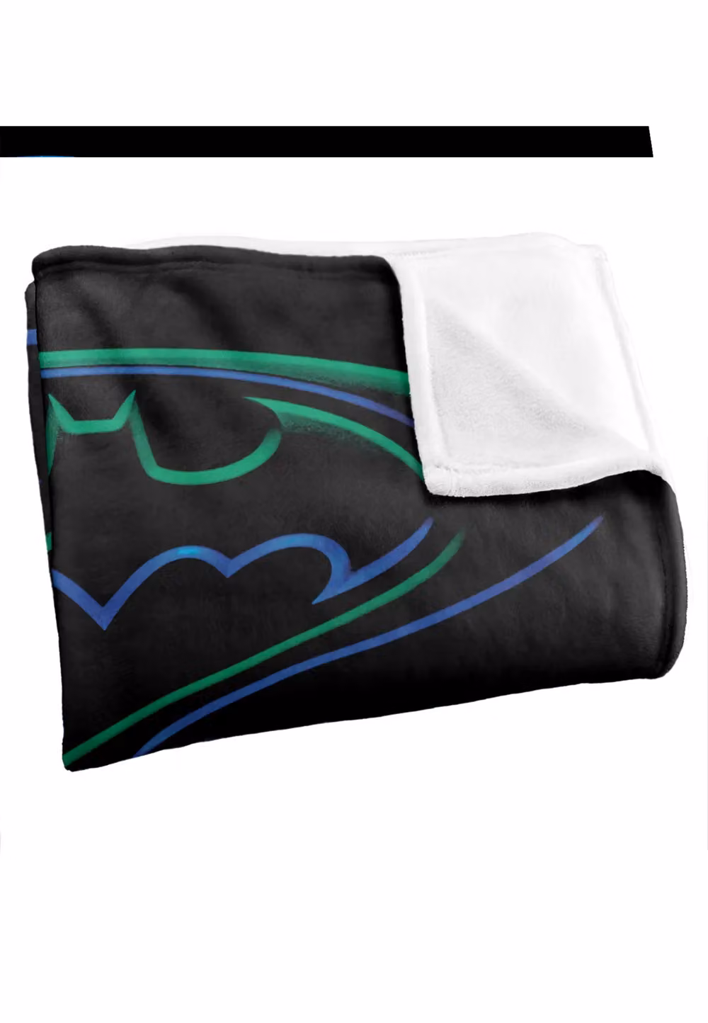 Batman Forever Logo Super Soft Silky Touch Throw Blanket, White and Black, W: 152 cm, D: 127 cm – 2