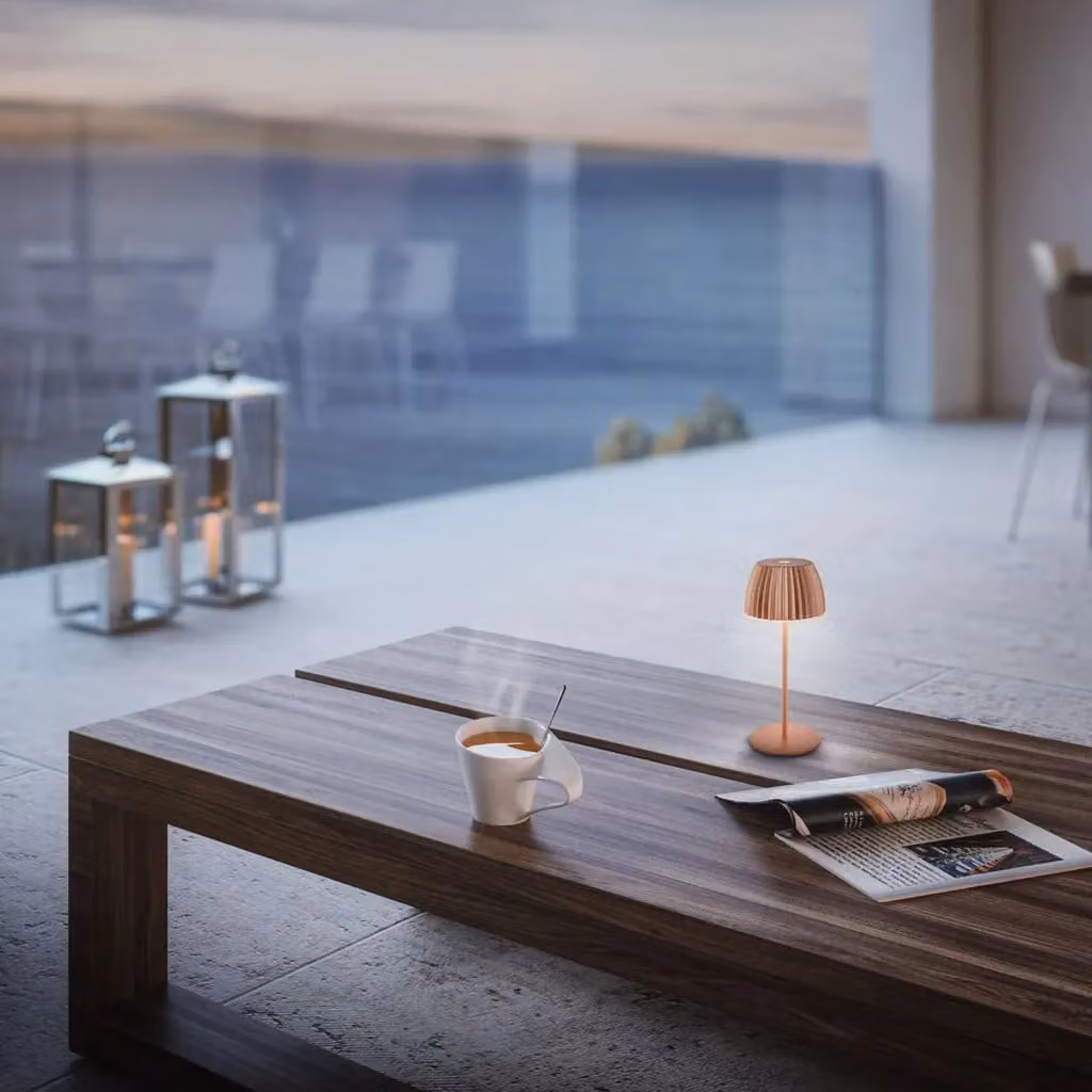 Briloner Riffle Mini Rechargeable LED Table Lamp, Copper, H 20 cm x W 8.5 cm – 5