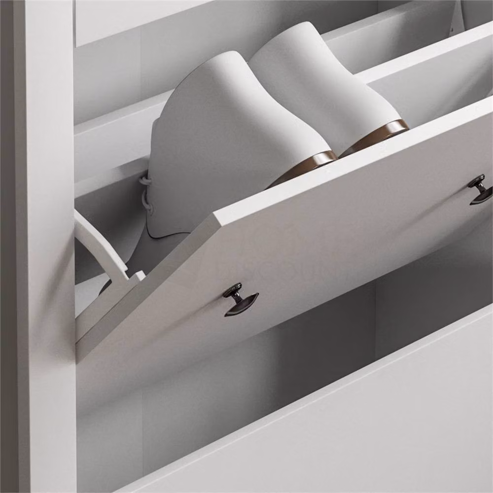 Kelvenix White and Oak Modern Freestanding Cupboard Unit with Internal Drawers and Tilting Compartments – 2