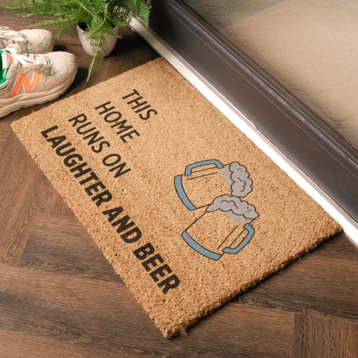 Artsy Mats Laughter & Beer Doormat in Brown, W: 60 cm, D: 40 cm – 2
