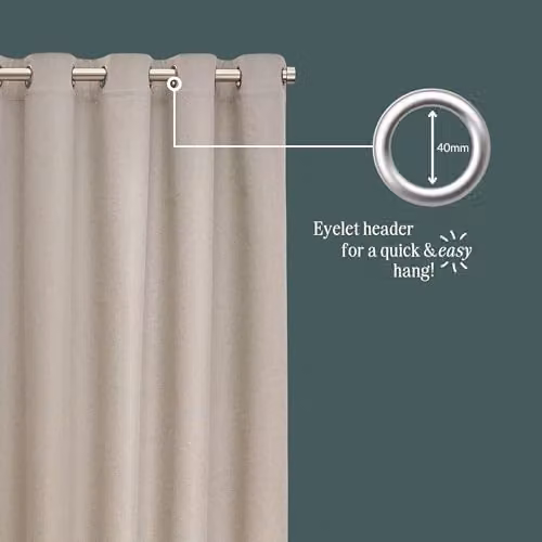 Furn Riva Home Grey Thermal Insulating Blackout Eyelet Curtains, Width: 117 cm, Drop: 183 cm – 4