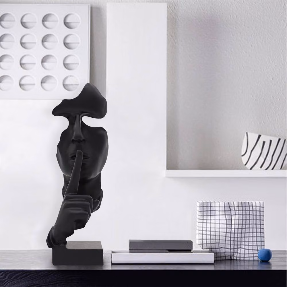 Huhote Black Resin Thinker Ponder Abstract Art Sculpture for Home or Office Desk Decor – 5