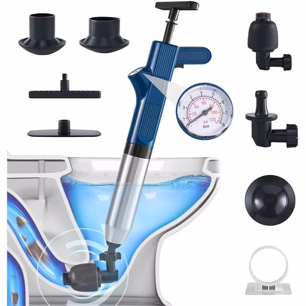 Nordara High Pressure Air Plunger Toilet Unblocker in Blue with Stainless Steel Components – 5