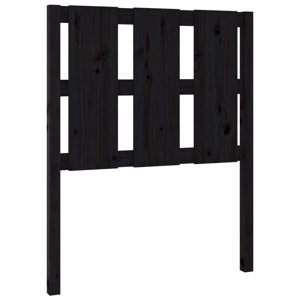 Berkfield Home Beautiful Bed Headboard in Black Solid Pine Wood, W/D/H: 80.5 x 4 x 100 cm – 2