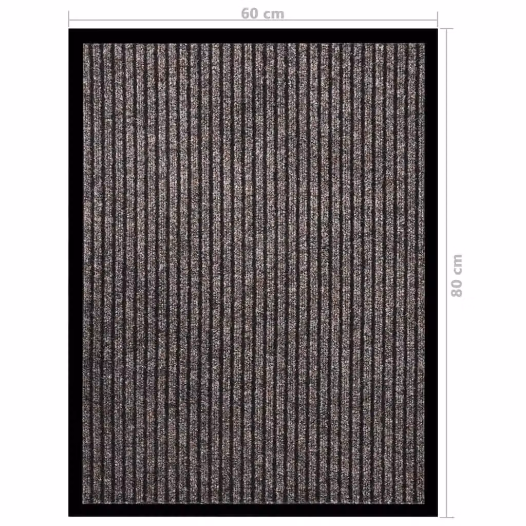 Berkfield Home Striped Beige and Black Non-Slip Doormat, W: 60 cm, D: 80 cm – 4