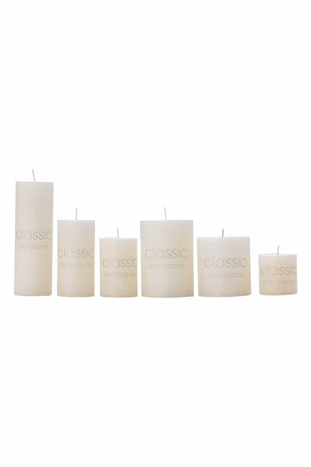 Living and Home Set of 6 Unscented Cylindrical Candles in Ivory White and Beige – 2