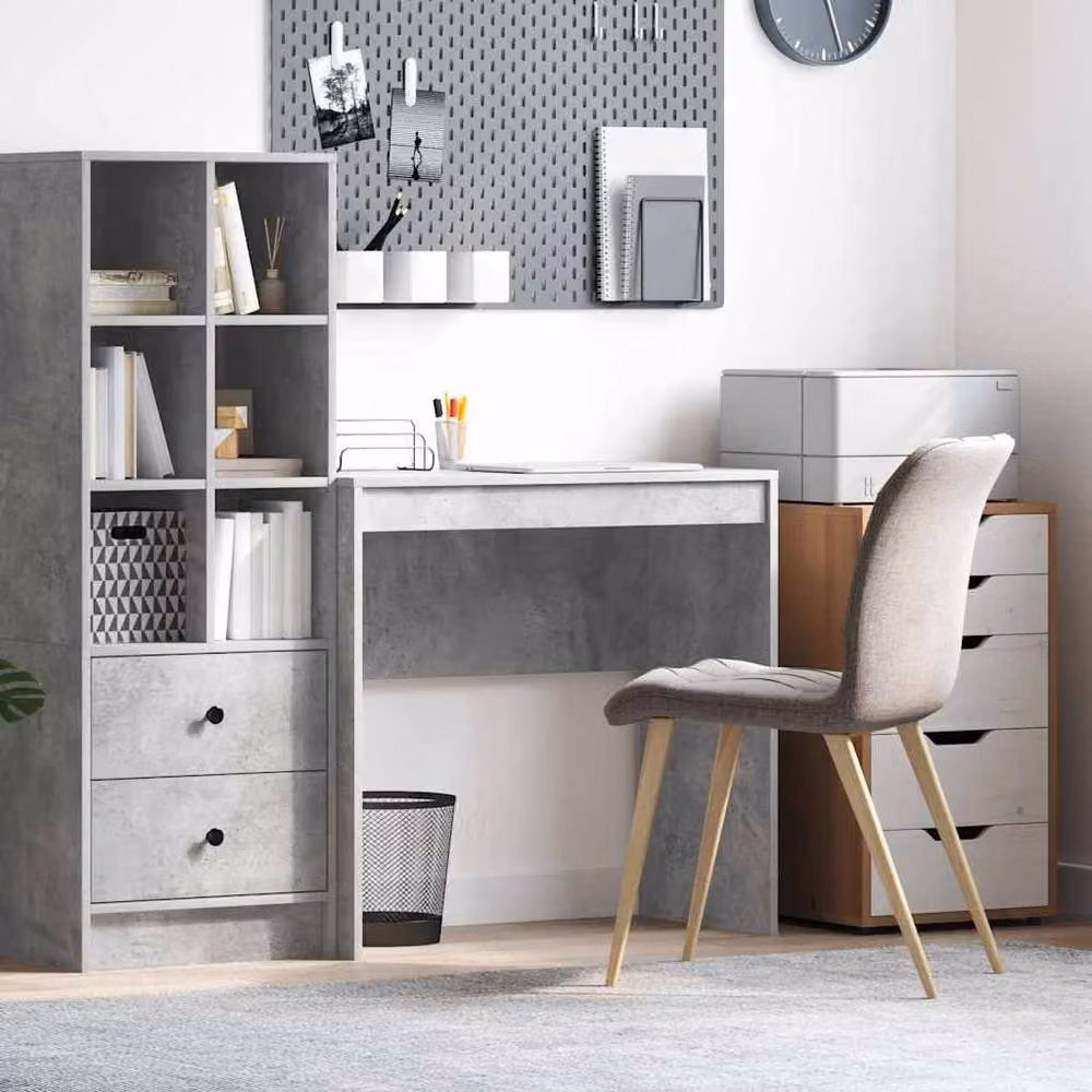 Berkfield Home Modern Writing Desk in Concrete Grey – 2