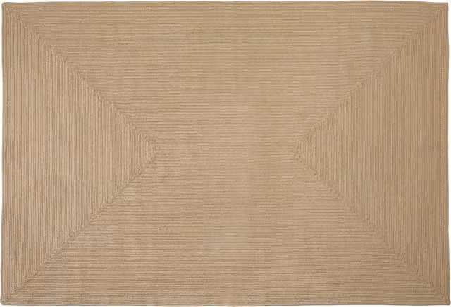 Tectake Round Braided Jute Blend Boho Style Rug in Brown and Beige, Diameter: 230 cm