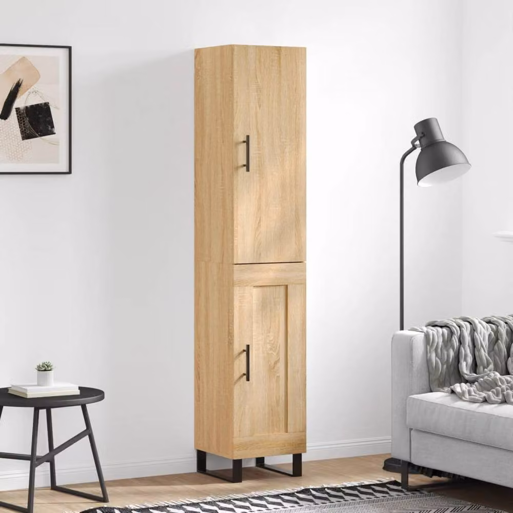 Berkfield Home Sonoma Oak Highboard in Beige, W/D/H: 34.5 x 34.0 x 180.0 cm – 2