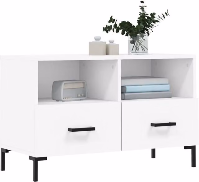 Berkfield Home White Modern TV Cabinet W/D/H: 80 x 36 x 50 cm – 1