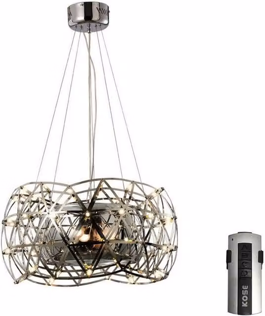 Netlighting Atria 3-Light Pendant Lamp in Grey Stainless Steel with Remote Control and E27 LED Compatibility