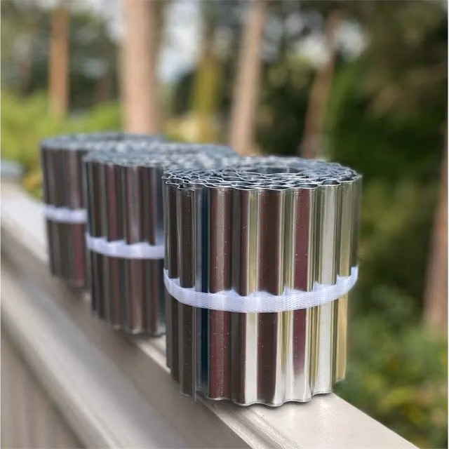 Nordara Set of 3 Galvanised Steel Garden Lawn Edging Rolls in Silver