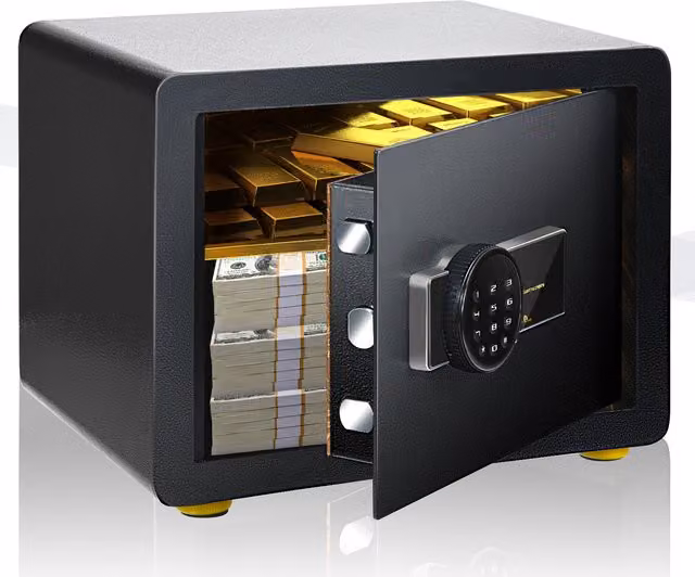Costway Electronic Steel Security Safe Cabinet, Black, Wall Mounted