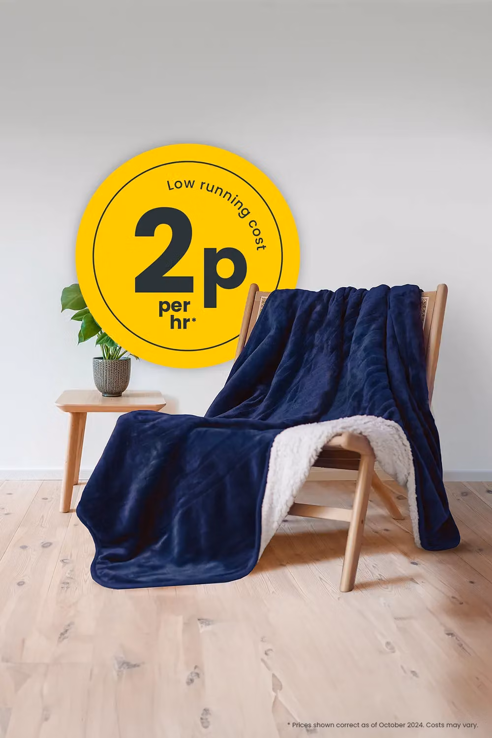 Cosi Home Fleece and Sherpa Electric Heated Throw in Blue, W/D/H: 160 x 130 x 10 cm – 6