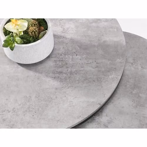 Julian Bowen Staten Round Nesting Coffee Tables in Grey and Black Concrete Effect – 3