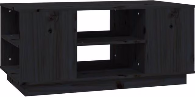 Berkfield Home Black Rustic Solid Wood Pine Coffee Table W/D/H: 90 x 49 x 40.5 cm