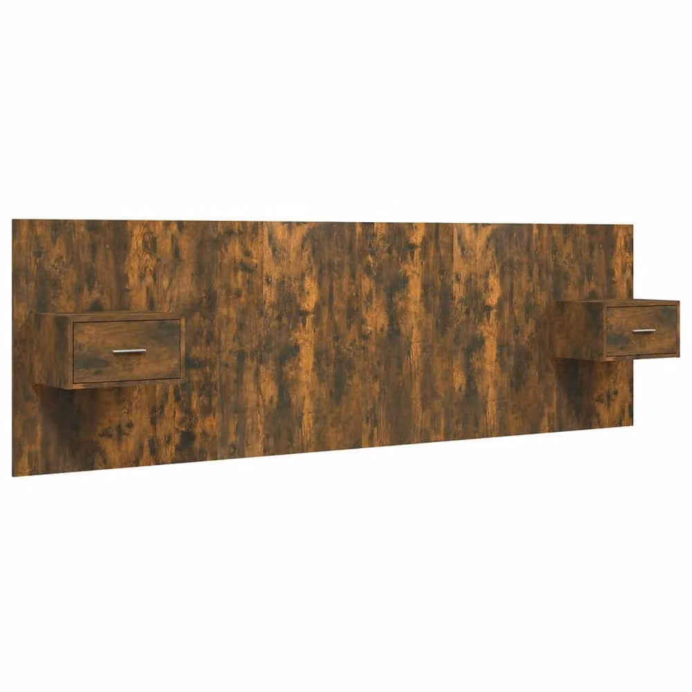 Berkfield Home Classic Bed Headboard with Integrated Nightstand Cabinets in Smoked Oak Brown, W/D/H: 160 x 32.5 x 80 cm – 3
