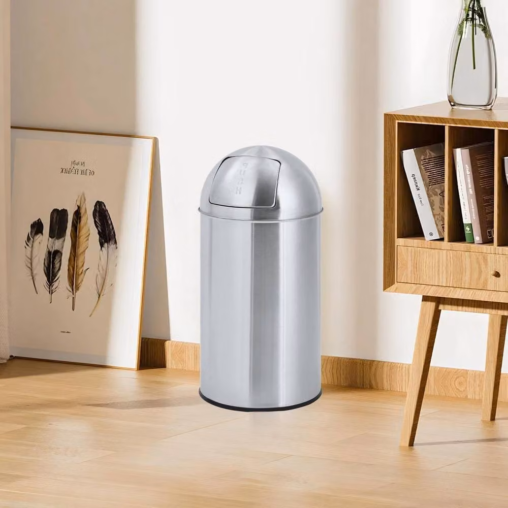 VOGREX Stainless Steel Swing Lid Kitchen Bin in Silver, Fingerprint Proof – 2
