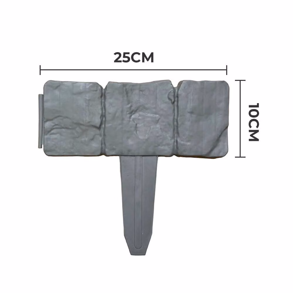 Gainsborough Grey Stone Effect Interlocking Garden Lawn Edging, 10 Pack, 2.4m Total Length – 3