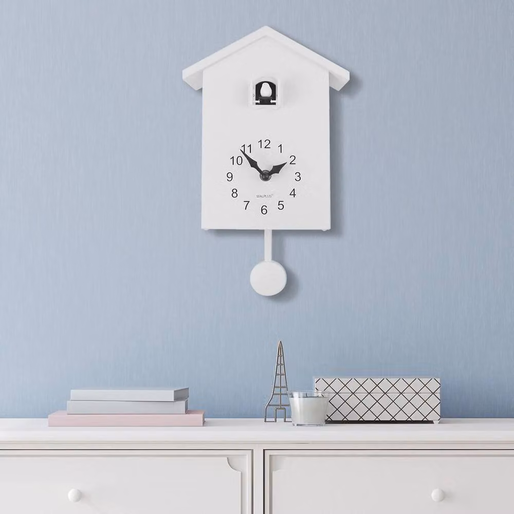 FORGEVIO White Minimalist Wood Wall Mounted Analogue Cuckoo Clock – 2