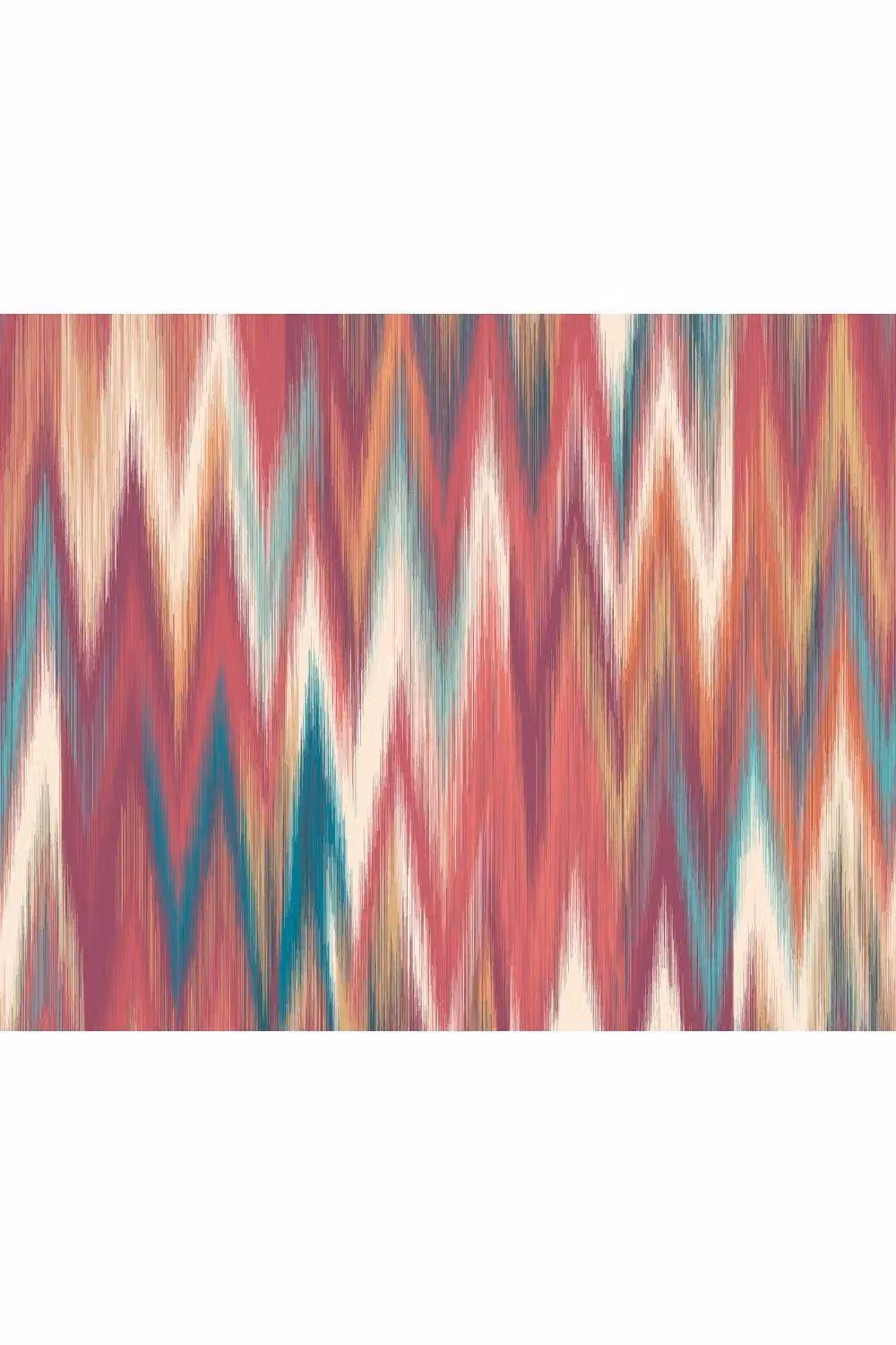 Origin Murals Ikat Zig Zag Geometric Ethnic Wall Mural in Red and Multicolour, W: 350 cm, H: 280 cm – 2