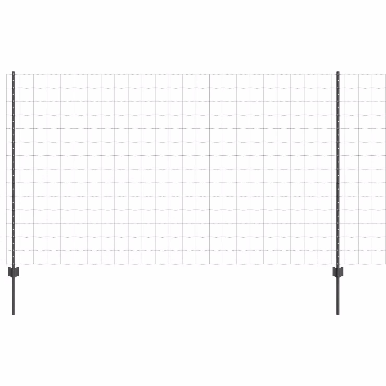 Berkfield Home Euro Fence Steel Garden Fencing with 10 U-Profile Posts, Grey, W: 10 m, H: 1.4 m – 2