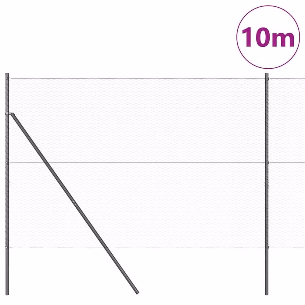 Berkfield Home Grey Steel Hexagon Wire Mesh Fence, H: 1.5 m x W: 10 m – 3