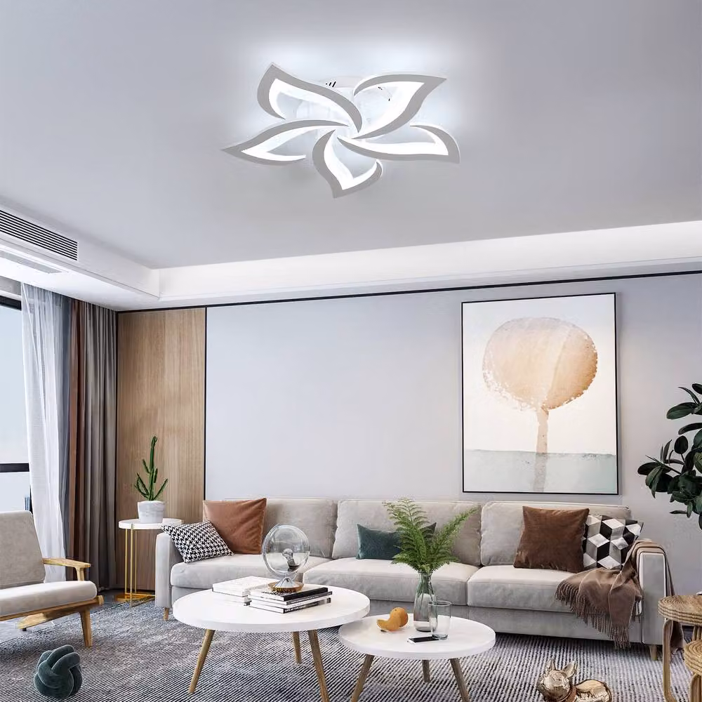 Pheashine White Petal LED Ceiling Light, 60W, 6000K, 6500LM, Acrylic and Metal – 3