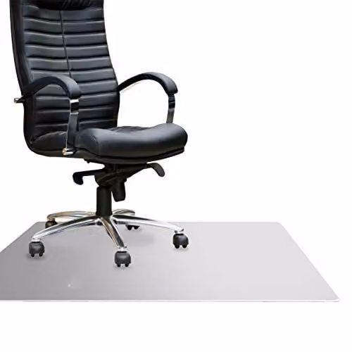 Floortex Megamat Extra Thick Transparent Chair Mat for Hard Floors and Carpets, W: 119 cm, D: 89 cm – 2