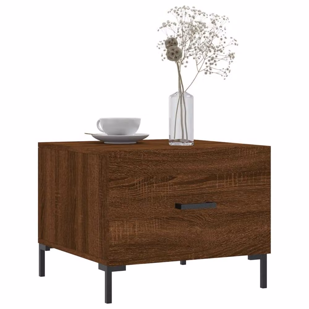 Berkfield Home Square Coffee Table in Brown Oak, W/D/H: 50 x 50 x 40 cm – 3