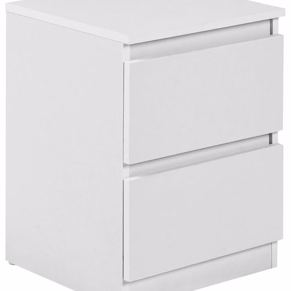 Wyld and Coco White Scandinavian Design Bedside Table with 2 Drawers – 2