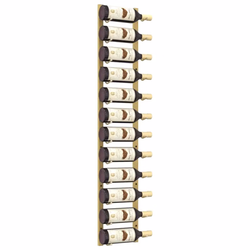 Berkfield Home Wall Mounted Gold Metal Wine Rack for 12 Bottles – 2