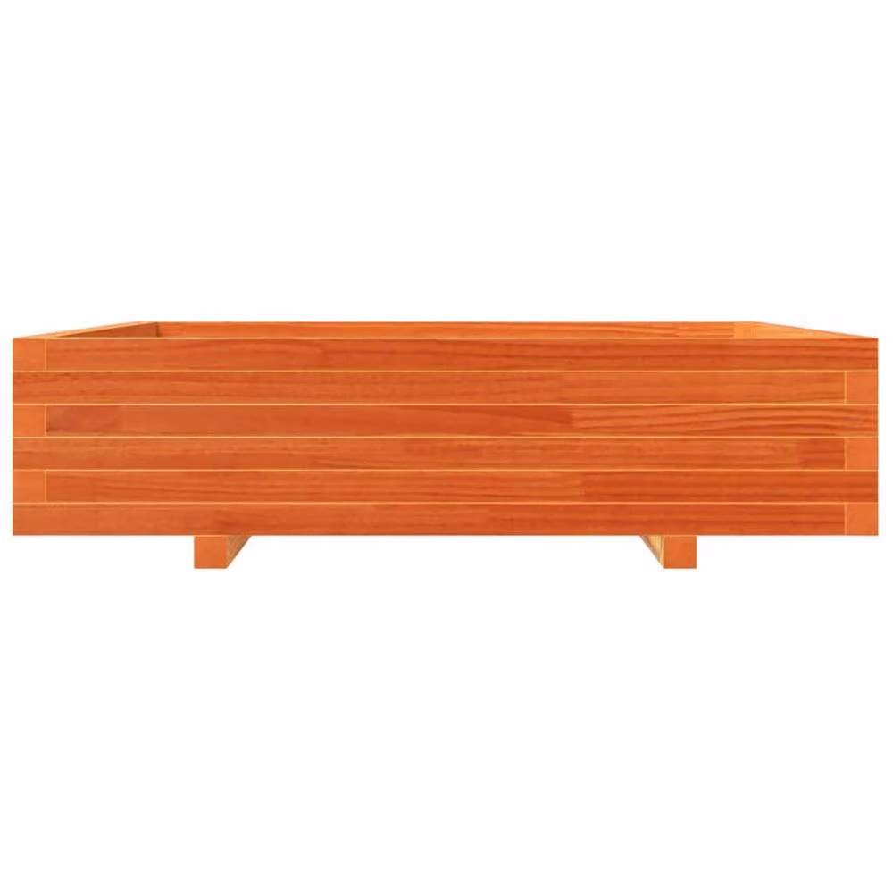 Berkfield Home Brown Solid Wood Pine Garden Planter Tub W/D/H: 100 x 100 x 26.5 cm – 3