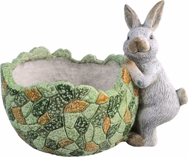 Green Rabbit Ceramic Tabletop Planter from the Ornate Collection