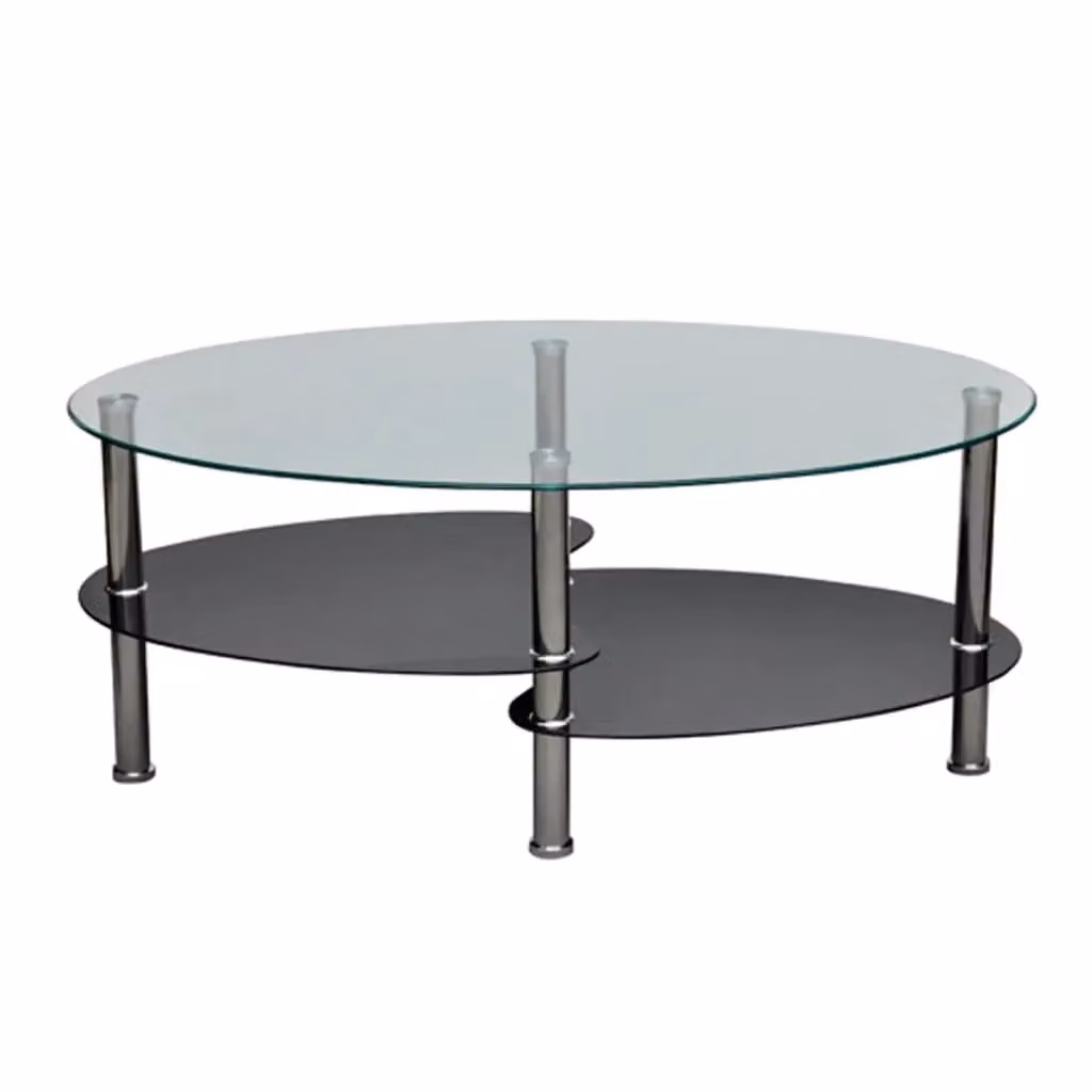 Berkfield Home Black Glossy Glass Coffee Table with Rounded Design – 2