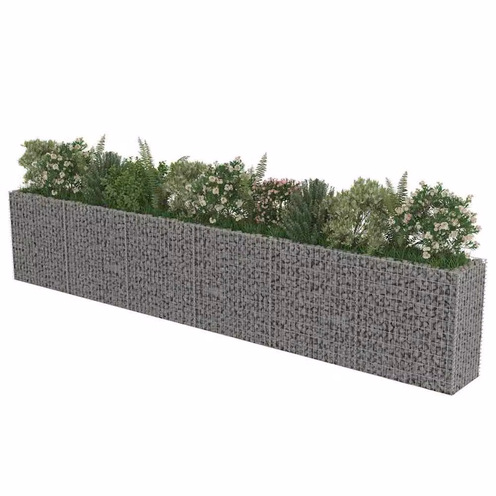 Berkfield Home Durable Galvanised Steel Gabion Raised Bed in Silver, W/D/H: 540 x 50 x 100 cm – 3