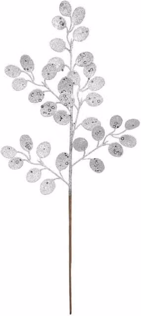KDMD Silver Glitter Eucalyptus Stem, 2 Pack, Height: 61 cm