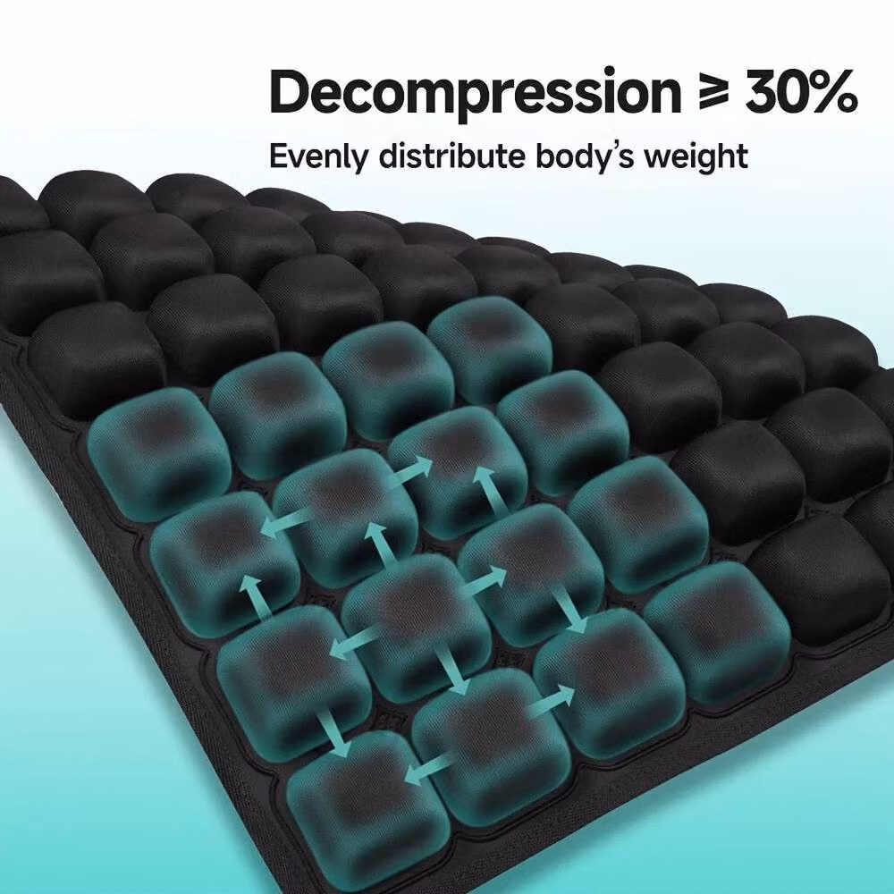 FLAVORA Inflatable Air Seat Cushion for Pressure Relief in Black, W/D/H: 190 x 100 x 1 cm – 2