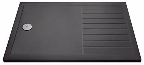 Nuie TR711780 Modern Slimline Pearlstone Wetroom Corner Shower Tray, Slate Grey, W: 80.0 cm, D: 170.0 cm, H: 4.0 cm – 1